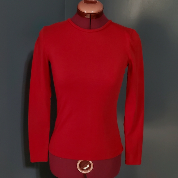 Lauren Ralph Lauren Tops - Lauren Ralph Lauren Vibrant Red Long Sleeve Top Tee Shirt Size PS